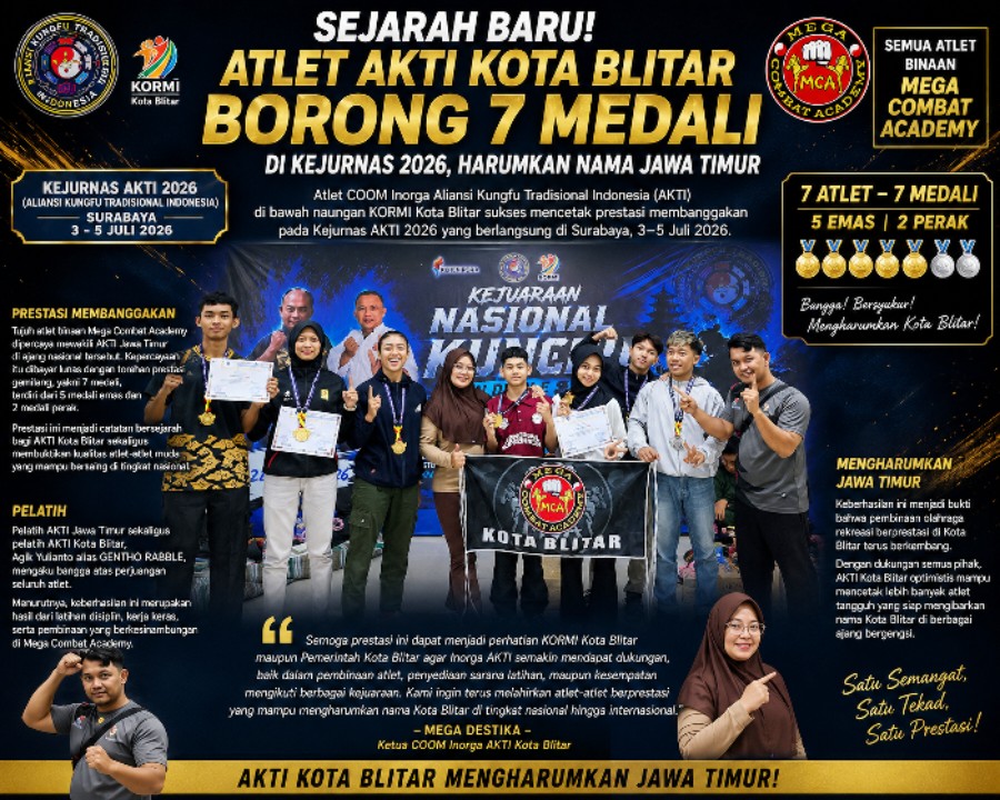Sejarah Baru! Atlet AKTI Kota Blitar Borong 7 Medali di Kejurnas 2026, Harumkan Nama Jawa Timur